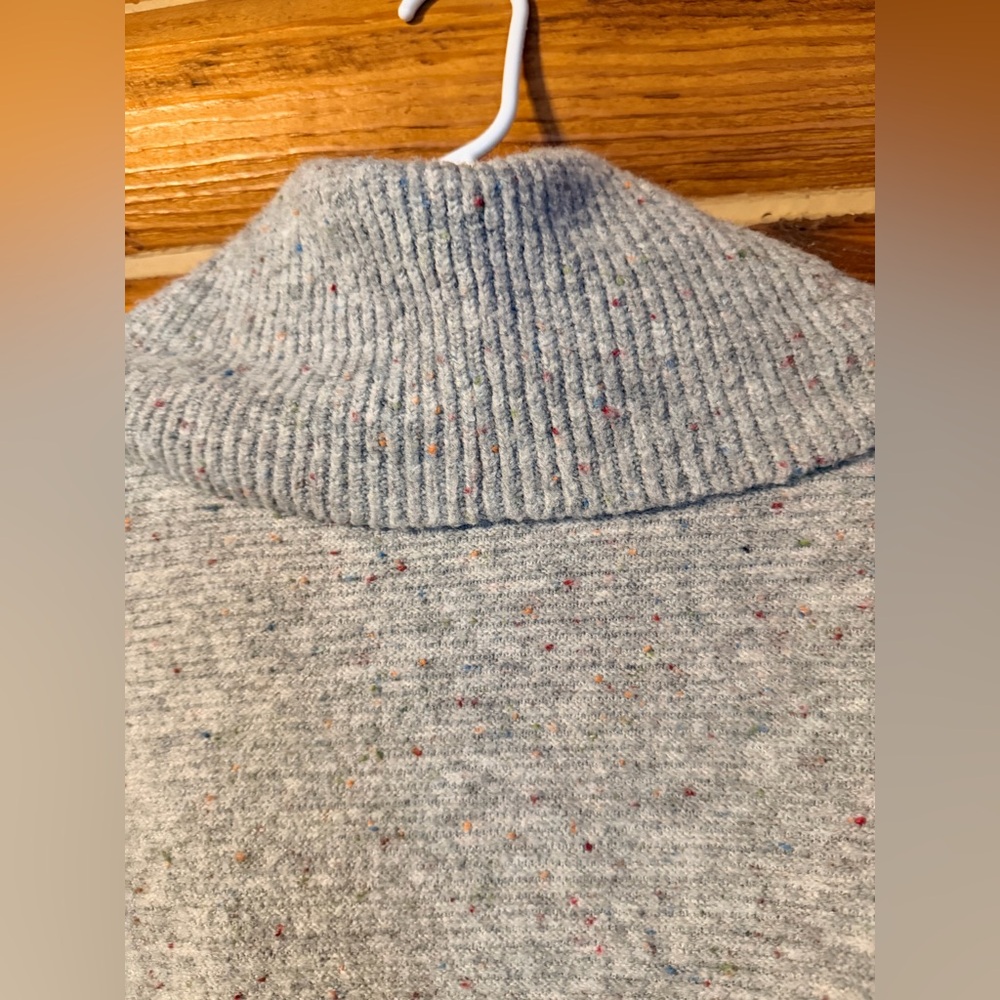 LOFT Heathered Gray Cowl Neck Sweater - Picture 9 of 11
